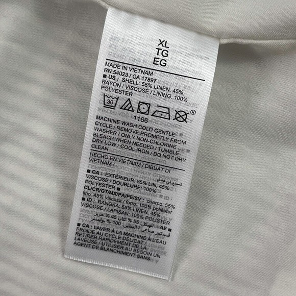 Old Navy Blazer XL Women Gray Pinstripe Double Breasted Linen Blend Business - Picture 8 of 12